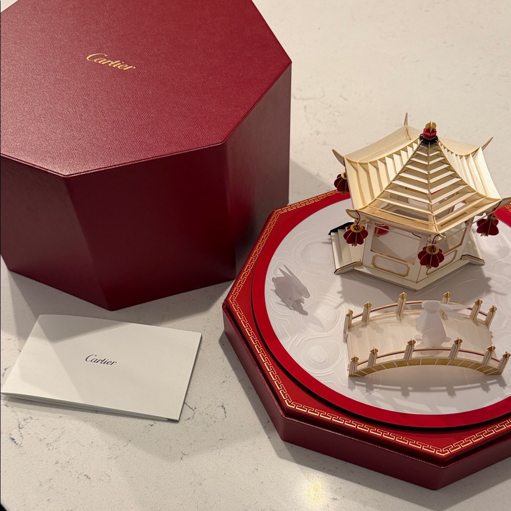 Cartier Red and Gold Pagoda Box Set